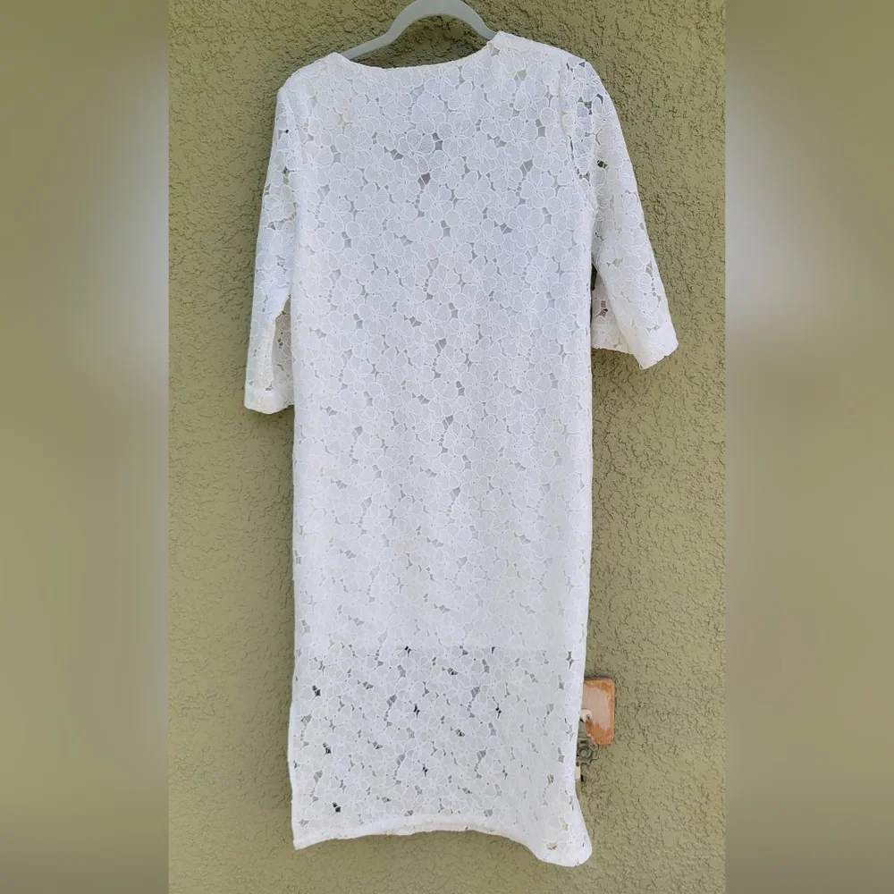 Tuckernuck White V-neck Eyelet Lace Jamie Dress - Picture 6 of 8